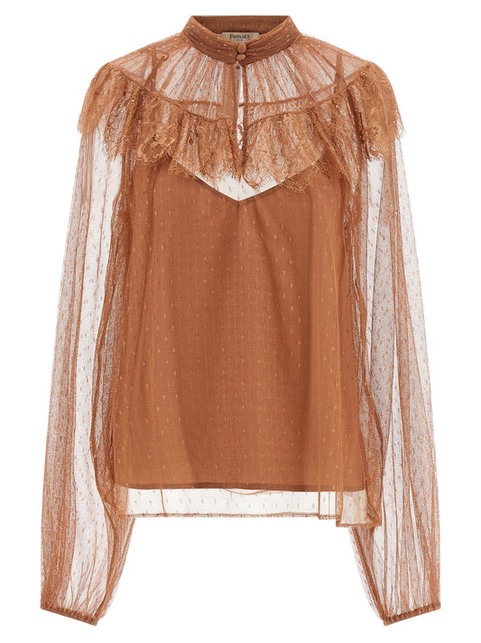 Twin Set Twin Set Tulle Plumetis Blouse