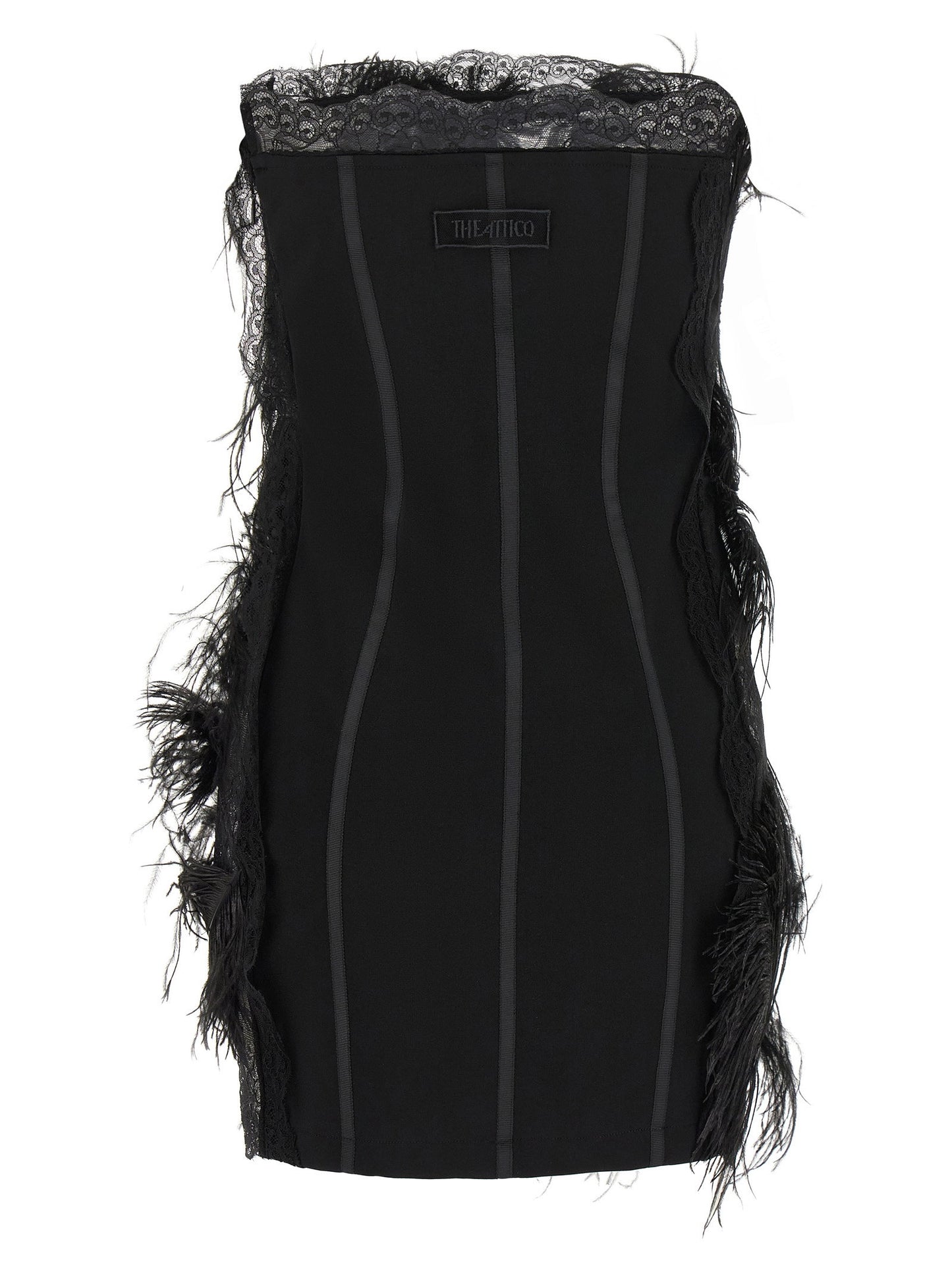 The Attico Lace And Feather Dress