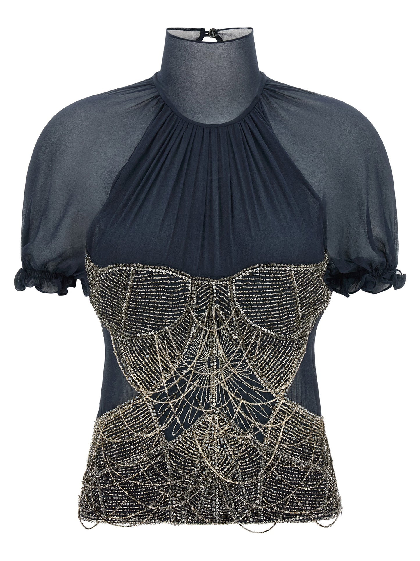 The Attico Jewel Embroidery Top
