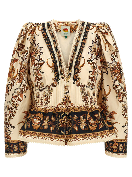 Farm Rio Farm Rio Majestic Garden Sand Blouse