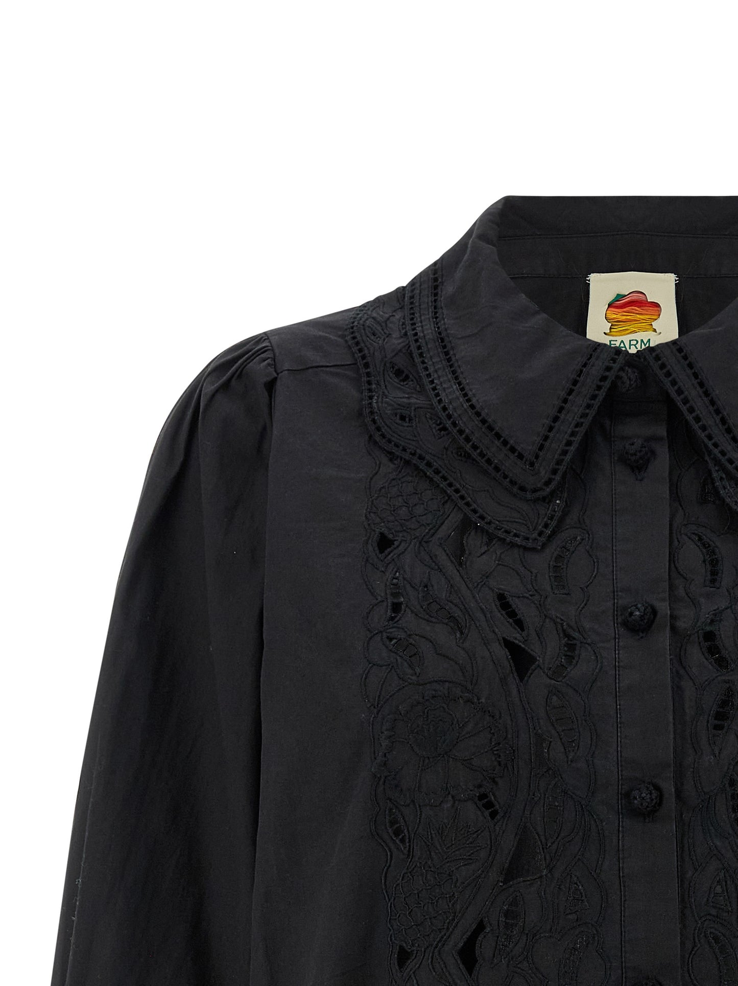 Farm Rio Farm Rio Black Embroidered Shirt