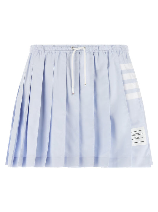 '4-Bar' Oxford pleated skirt