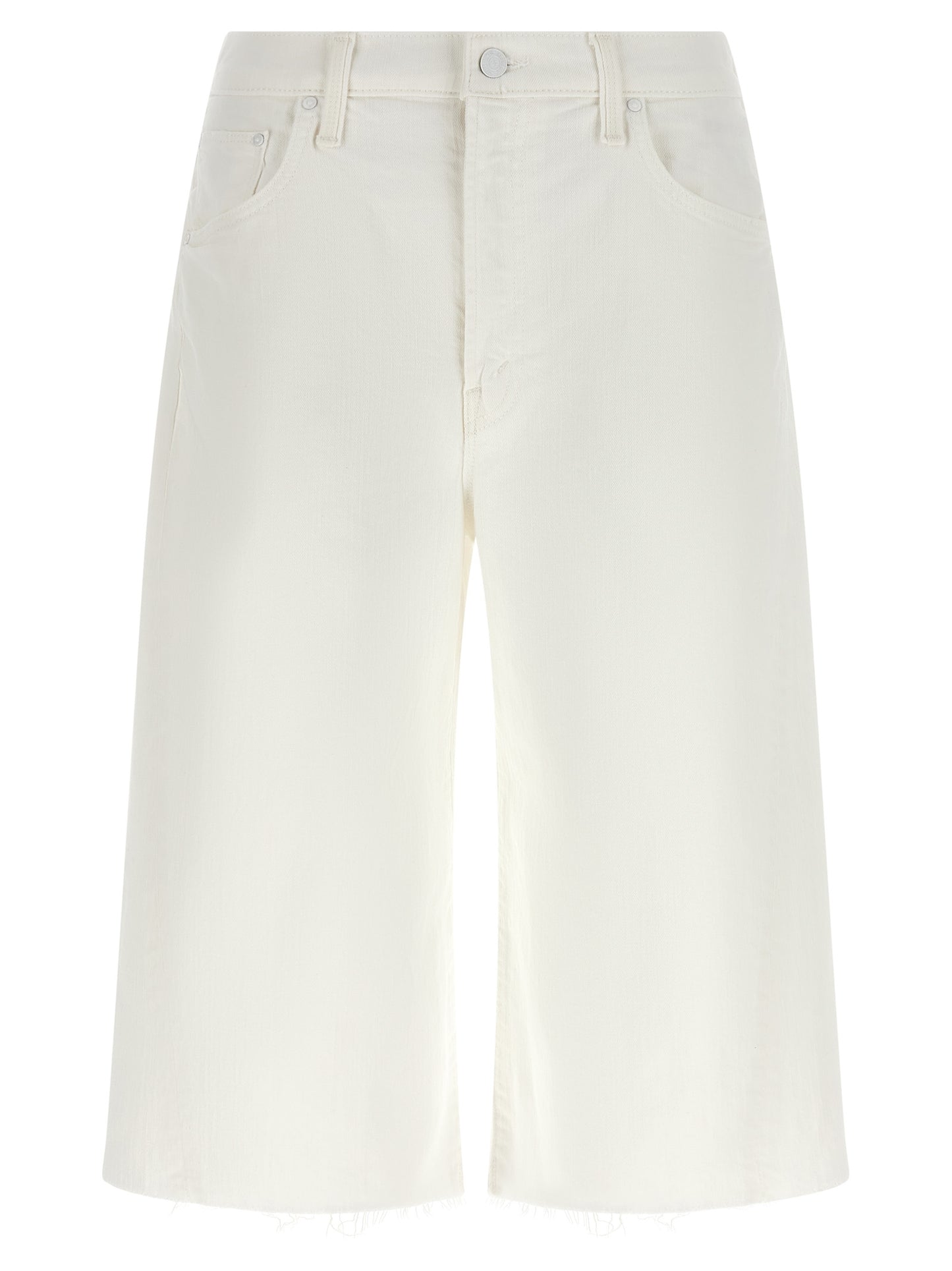 Mother Mother The Whole Lot Zip Twist Fray Bermuda Shorts