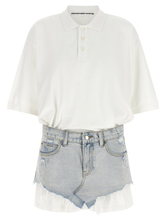 Alexander Wang Denim Skirt Polo Dress
