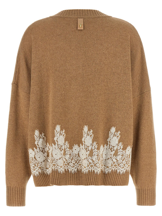 Alberta Ferretti Lace Insert Cardigan