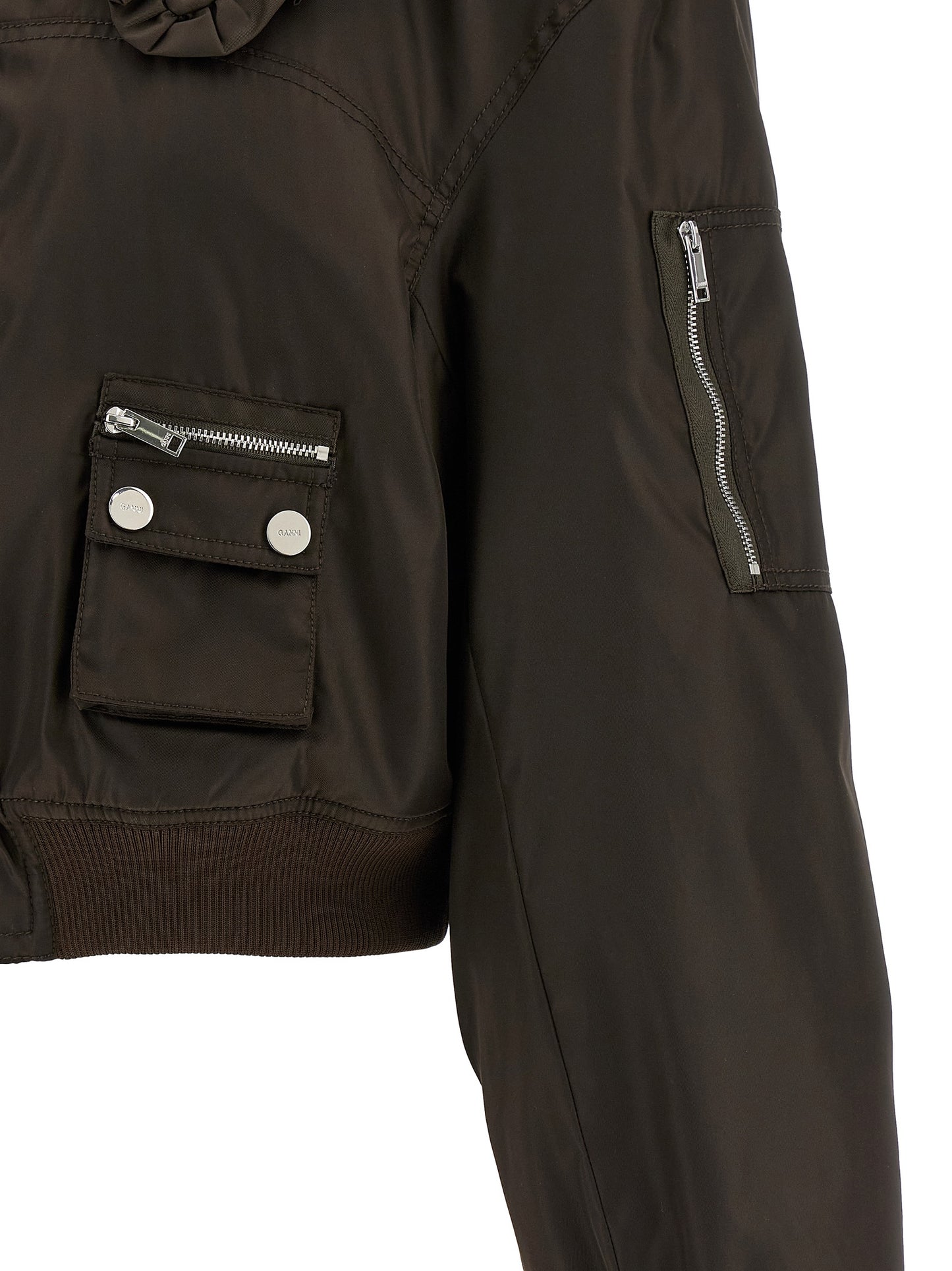 Ganni Ganni Duchesse Nylon Bomber Jacket