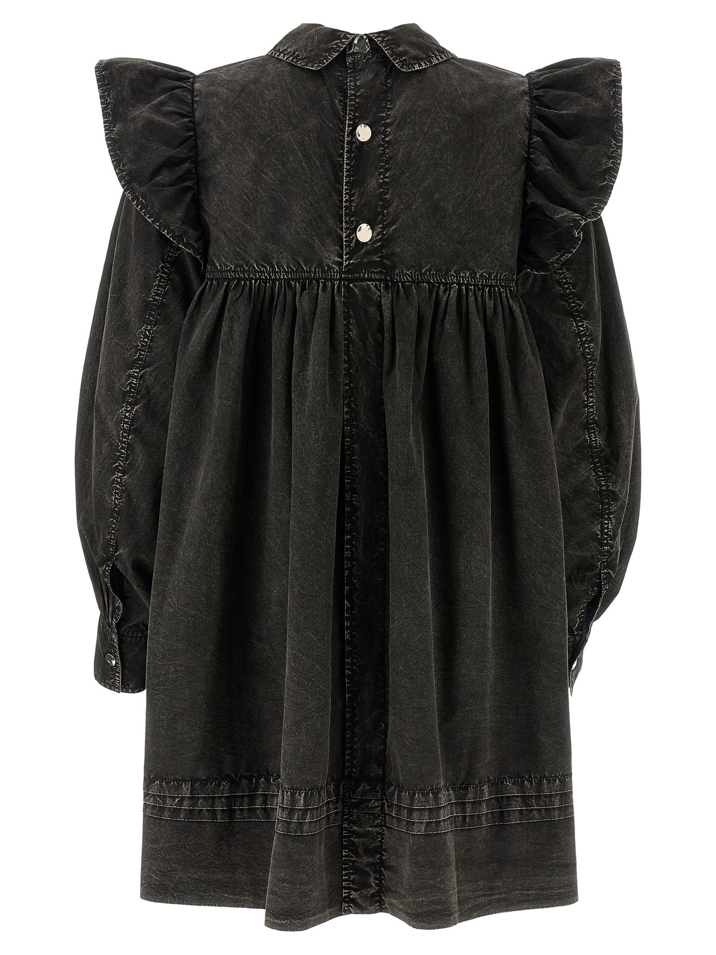 Ganni Ganni Black Washed Mini Shirt Dress