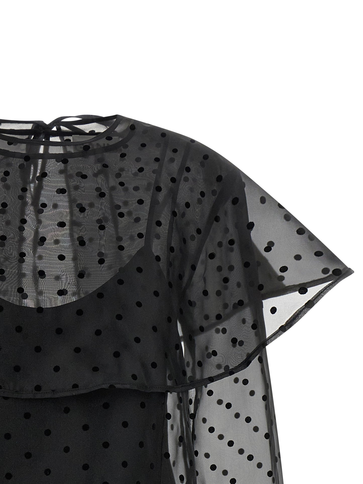 Ganni Ganni Black Organza Circle Collar Dress