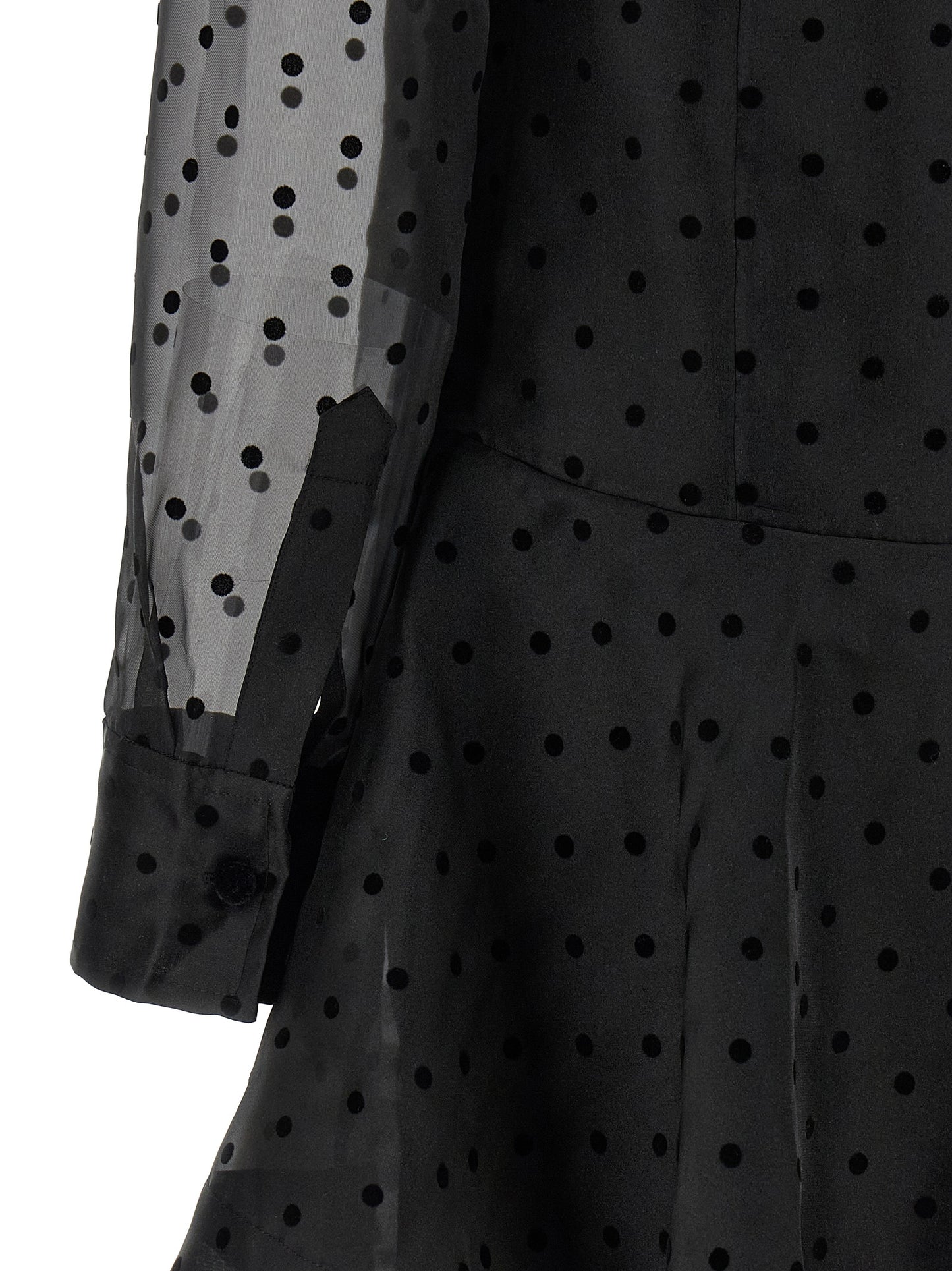 Ganni Ganni Black Organza Circle Collar Dress