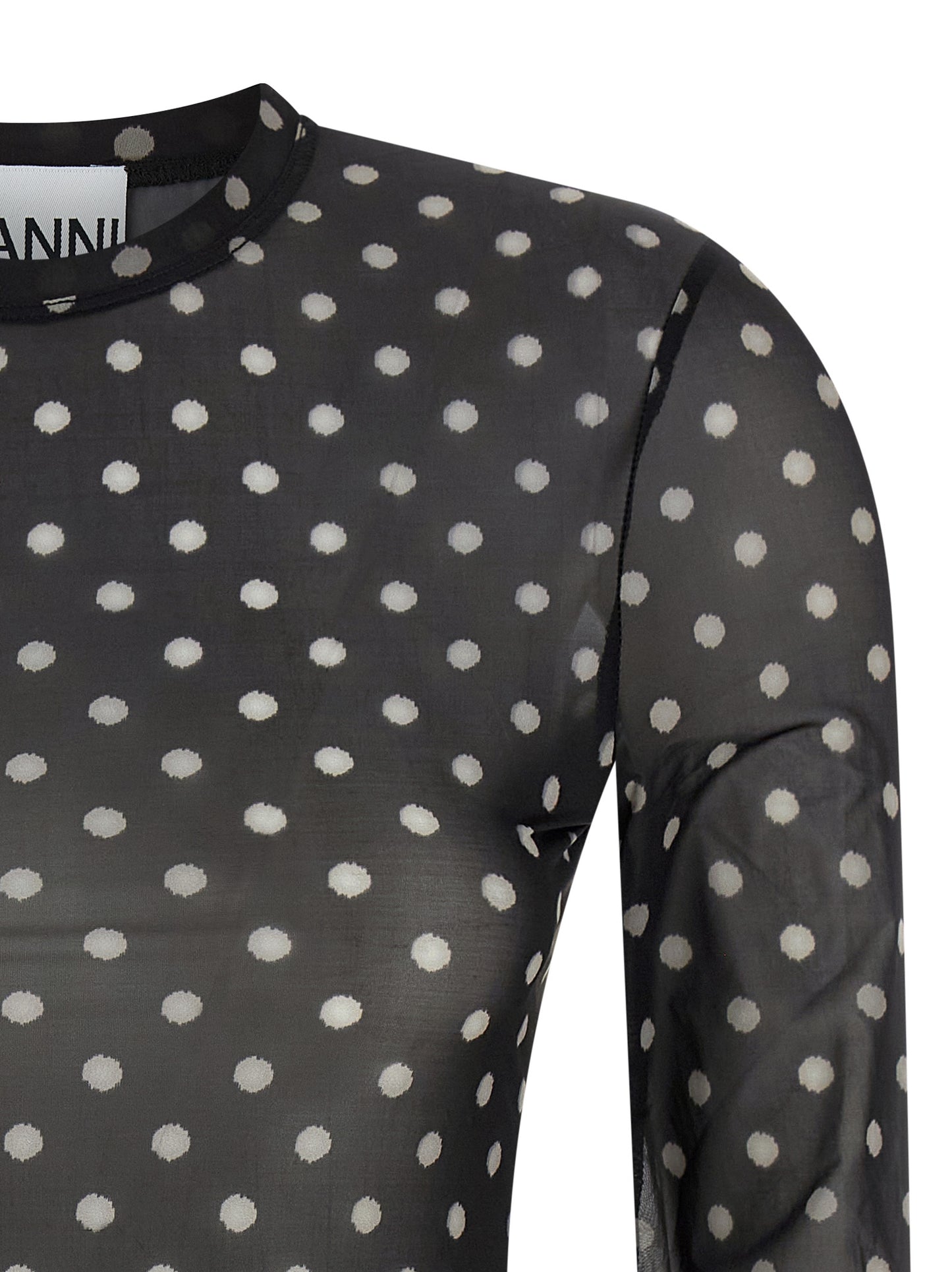 Ganni Ganni Printed Sheer Sweater
