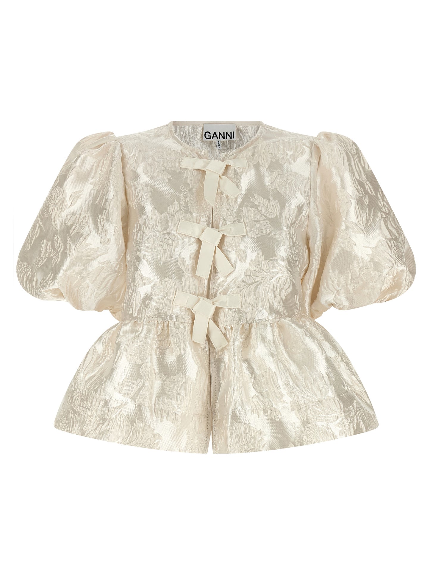 Ganni Ganni Satin Peplum Blouse