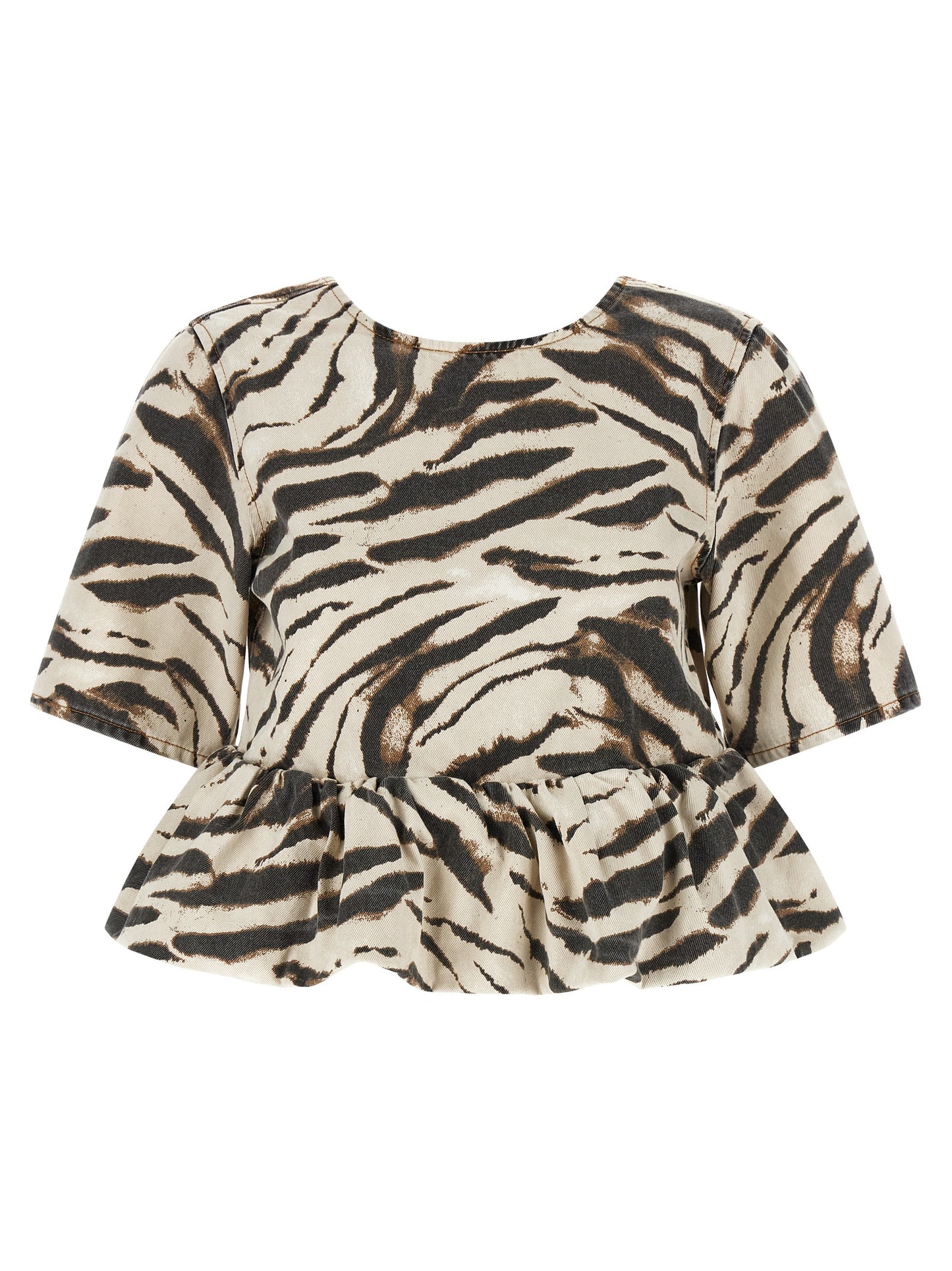 Ganni Ganni Zebra Denim Top