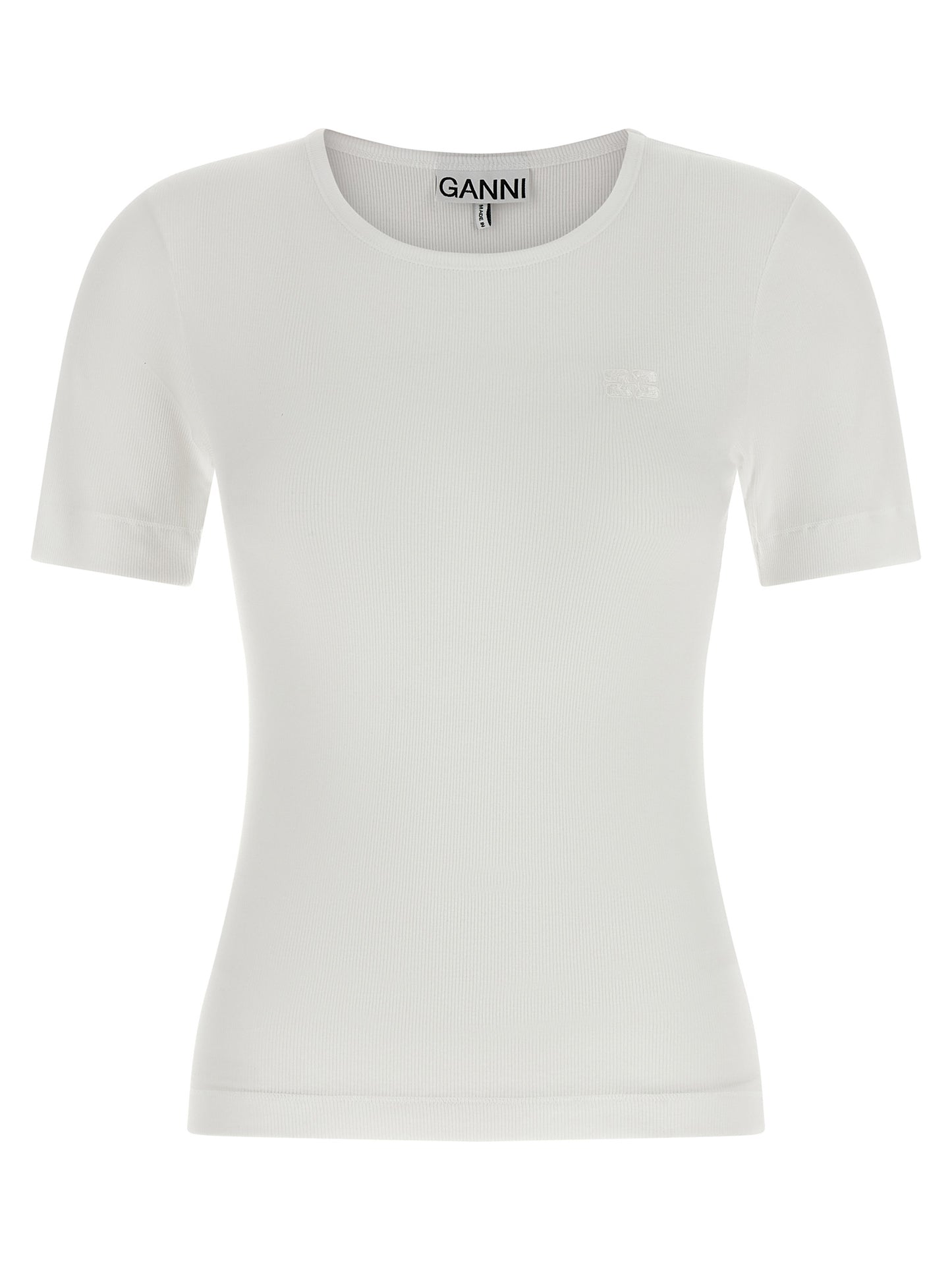 Ganni Ganni Logo Embroidery T-shirt