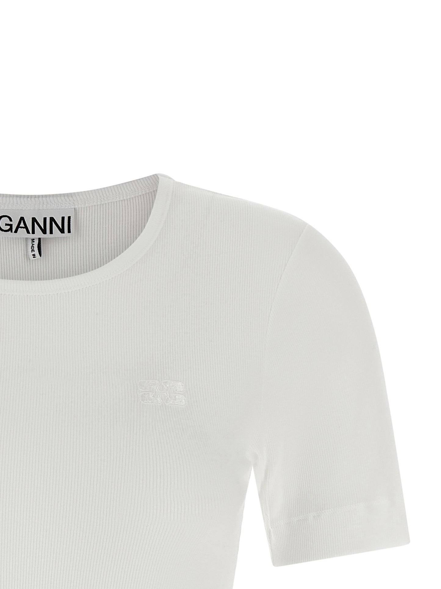 Ganni Ganni Logo Embroidery T-shirt