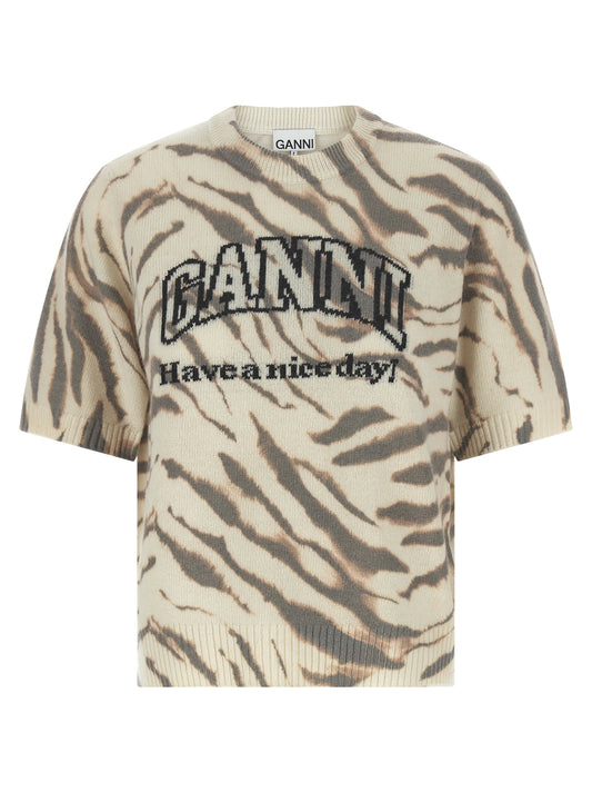 Ganni Ganni Logo Intarsia Sweater
