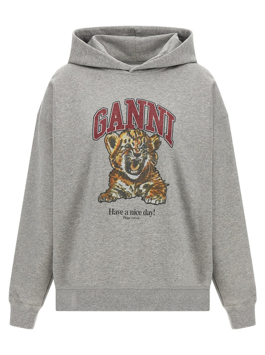 Ganni Ganni Grey Tiger Hoodie