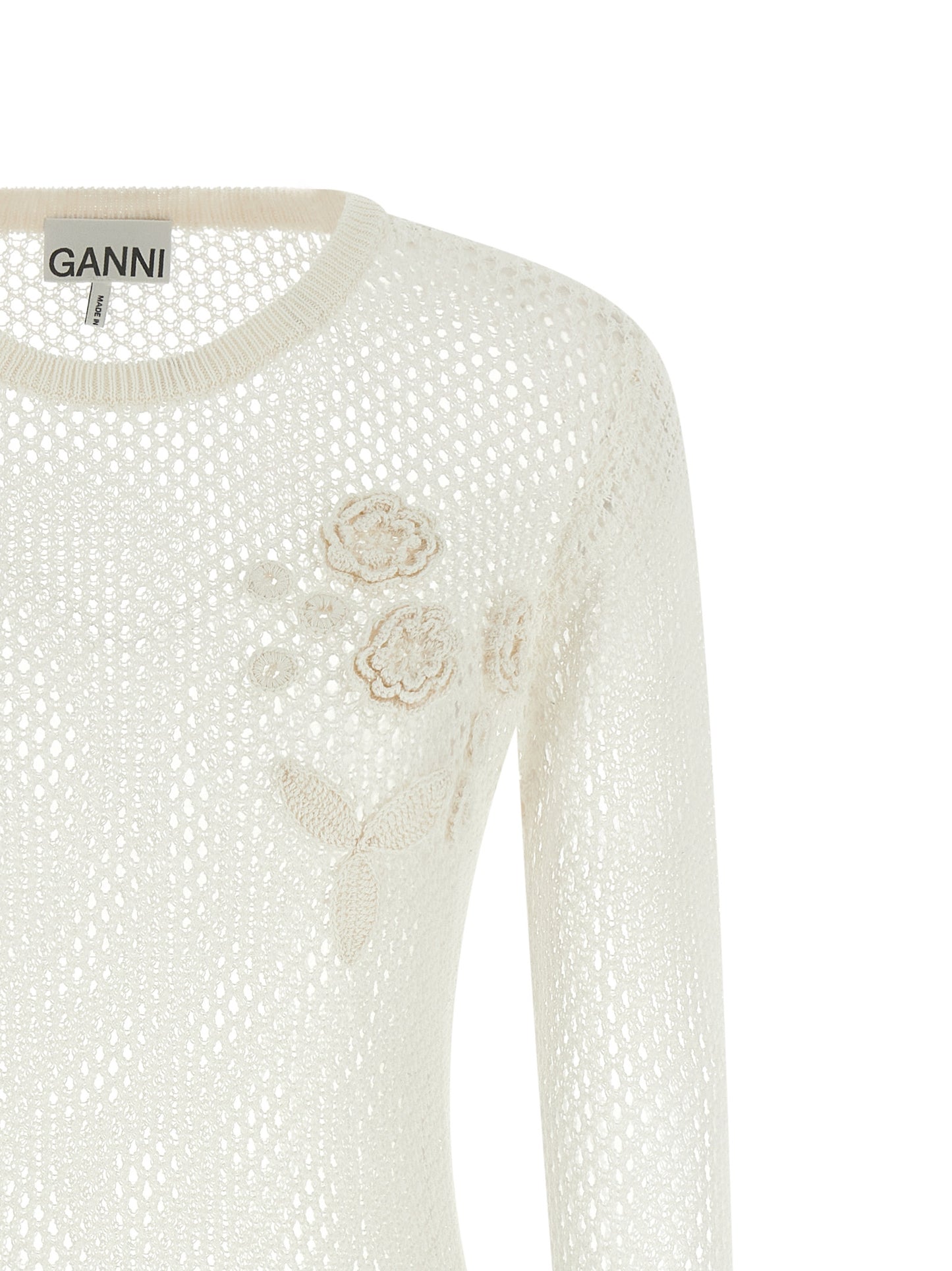 Ganni Ganni Pointelle Cotton Sweater