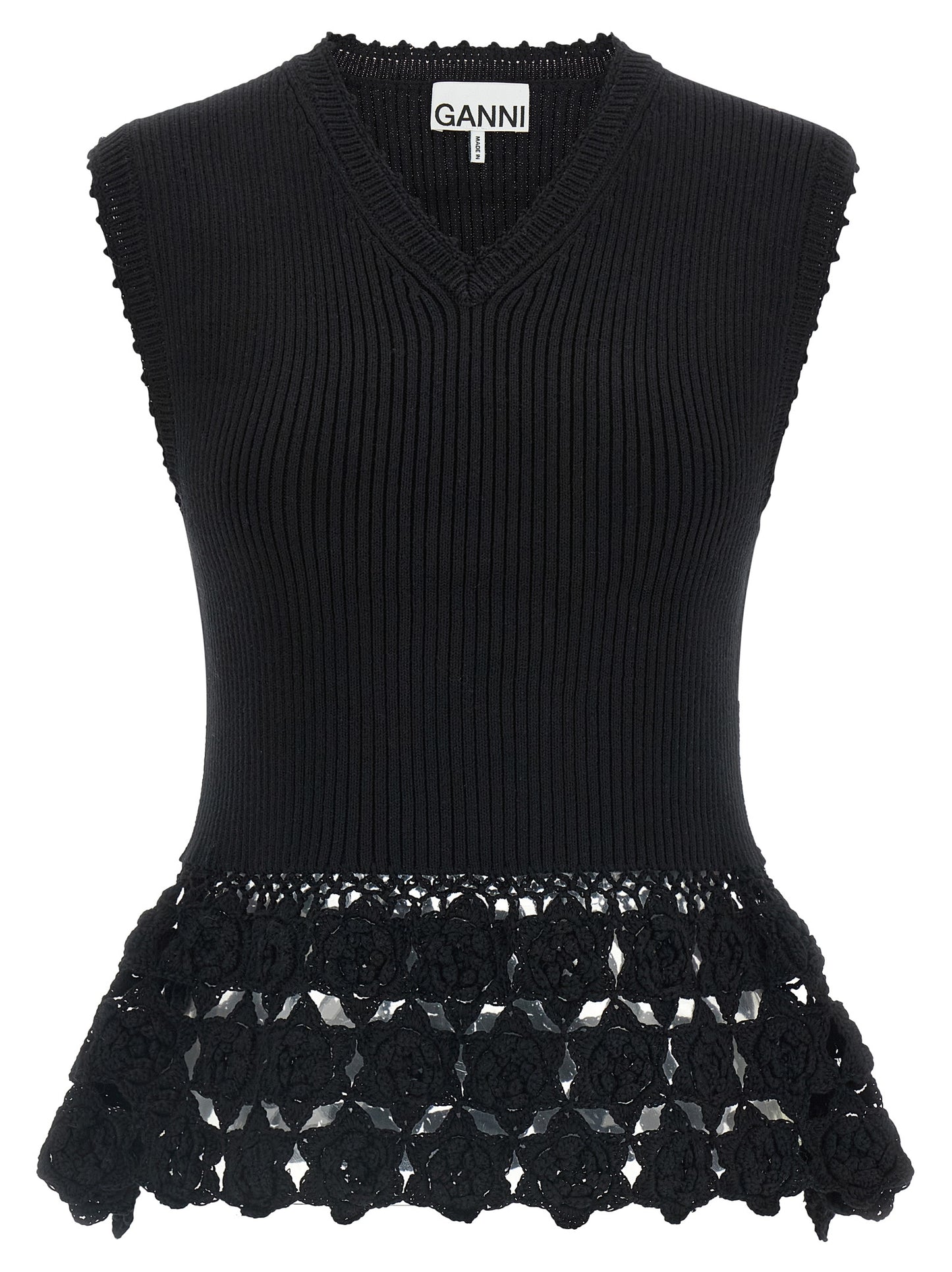 Ganni Ganni Cotton Crochet Vest