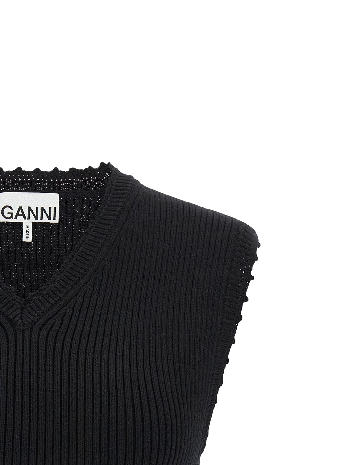Ganni Ganni Cotton Crochet Vest