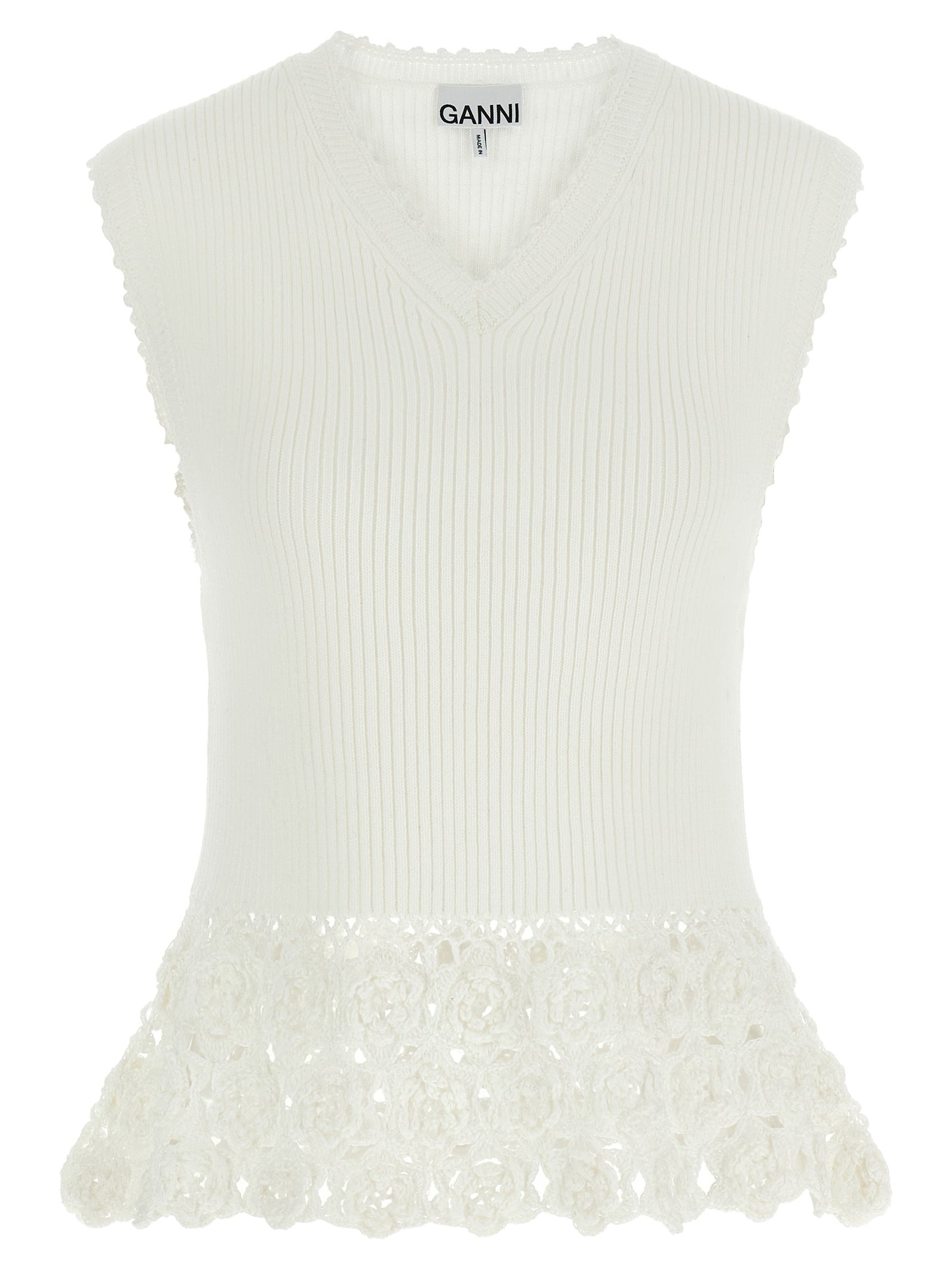 Ganni Ganni Cotton Crochet Vest