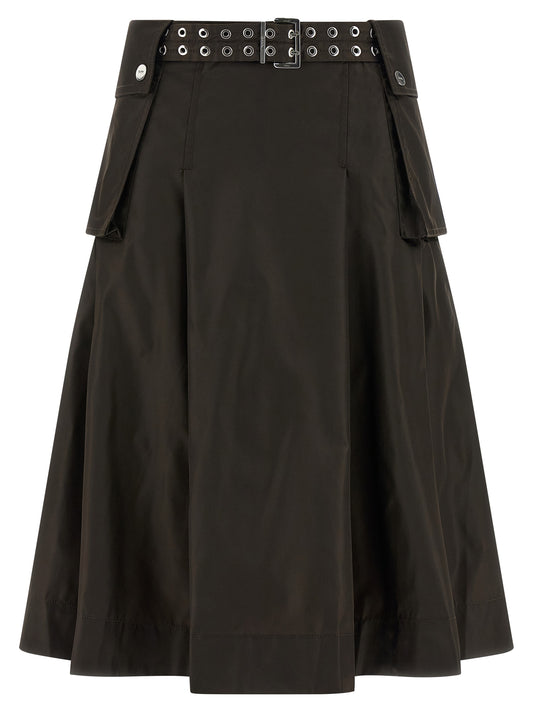 Ganni Ganni Duchesse Nylon Pleated Skirt