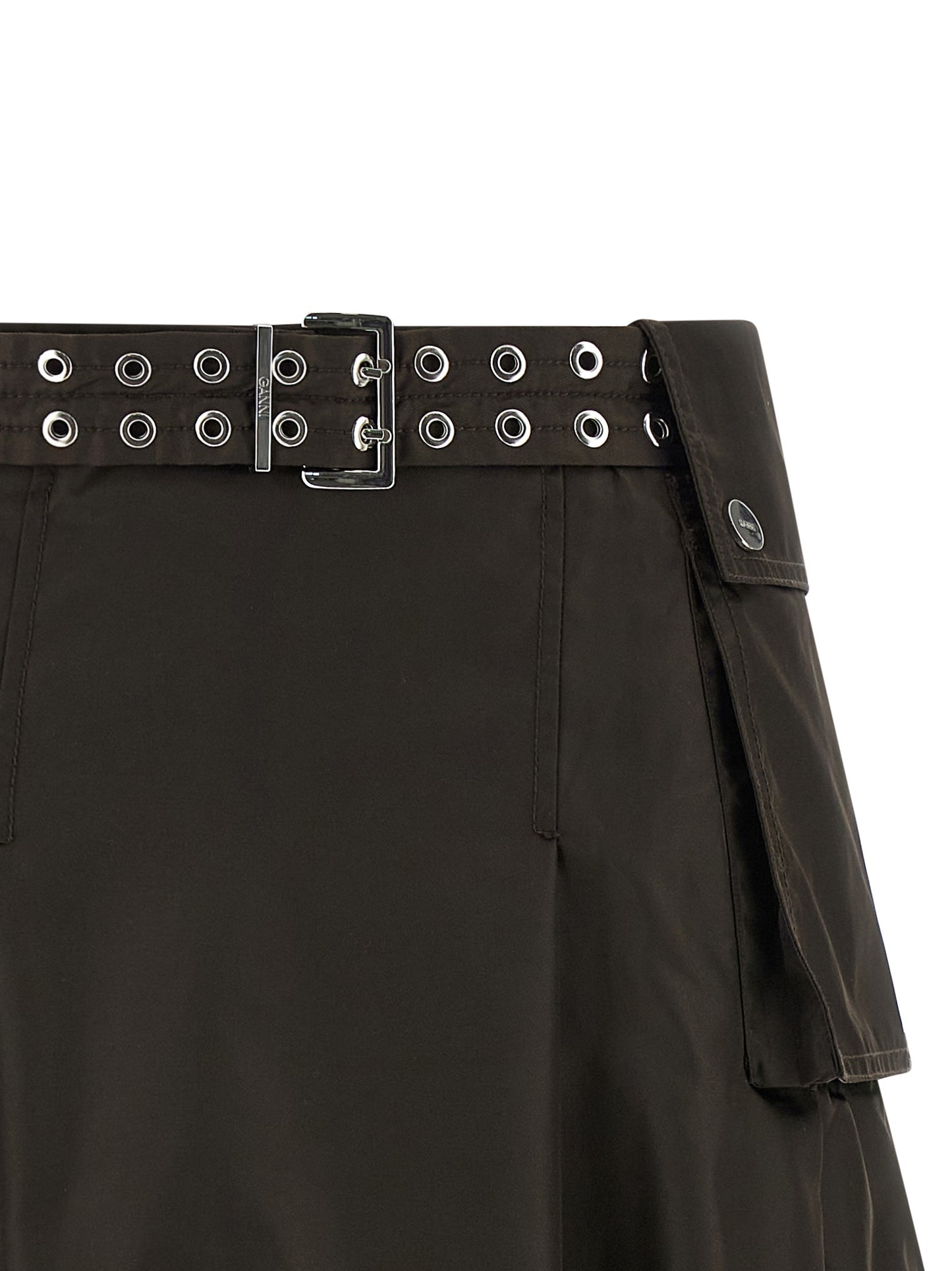 Ganni Ganni Duchesse Nylon Pleated Skirt
