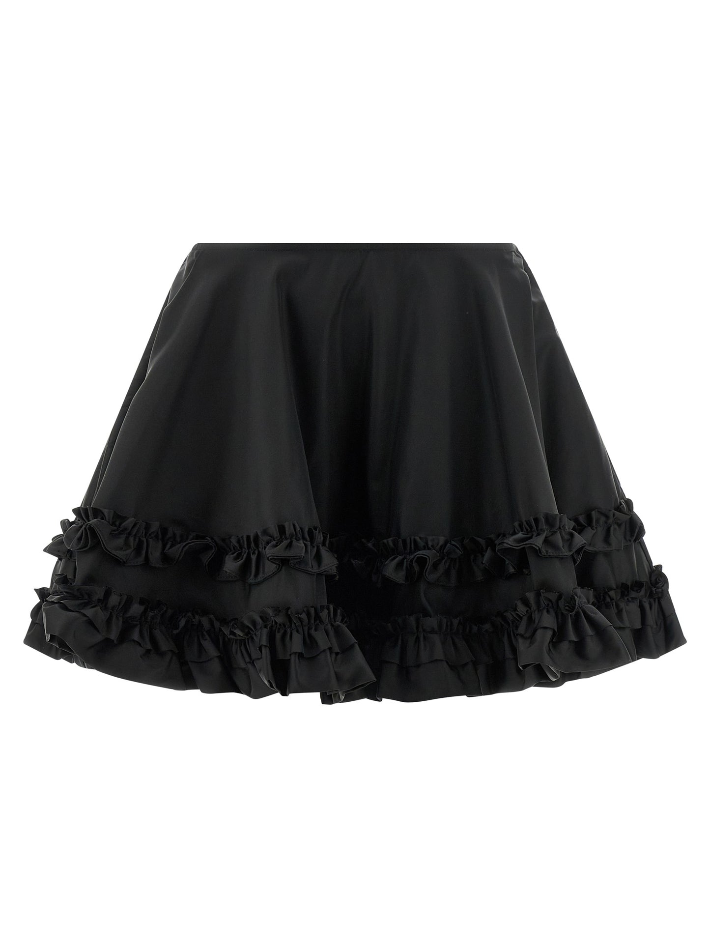 Ganni Ganni Duchesse Nylon Mini Frill Skirt