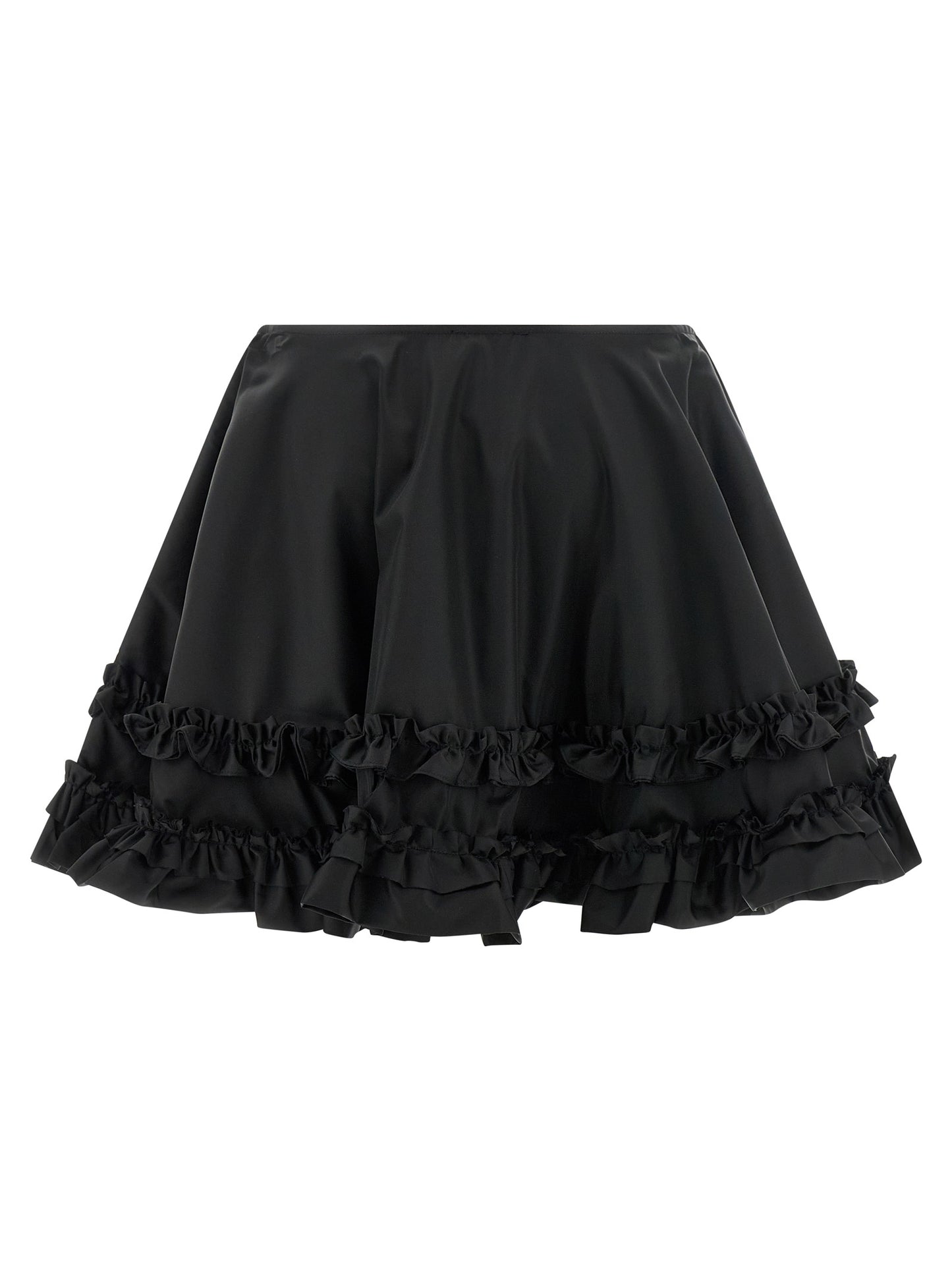 Ganni Ganni Duchesse Nylon Mini Frill Skirt