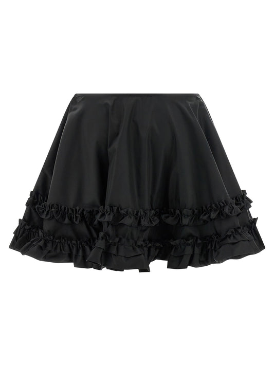 Ganni Ganni Duchesse Nylon Mini Frill Skirt