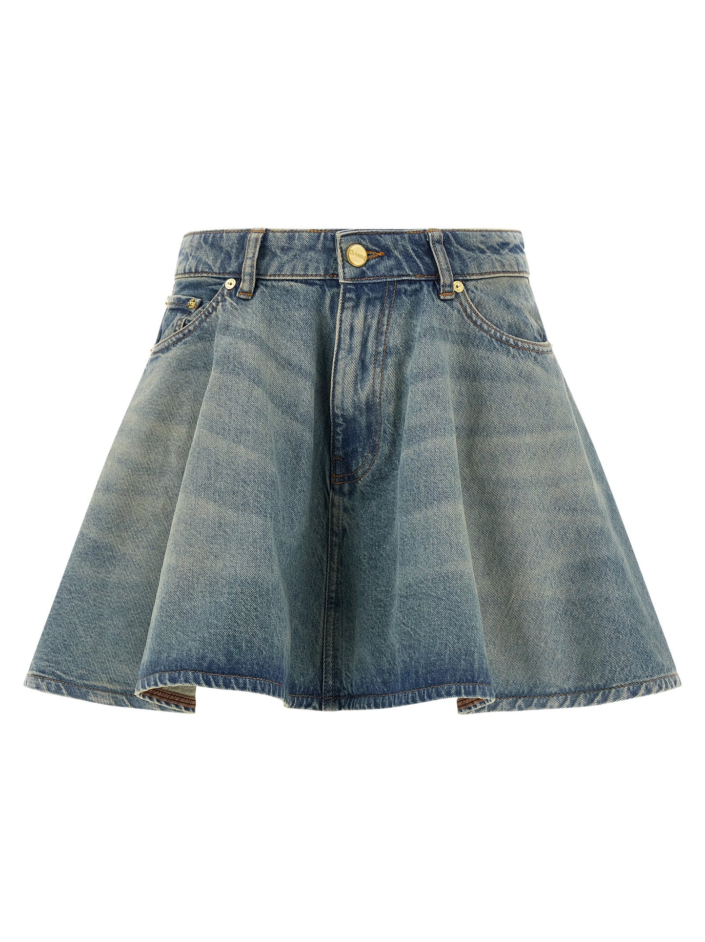 Ganni Ganni Tint Rigid Denim Skirt
