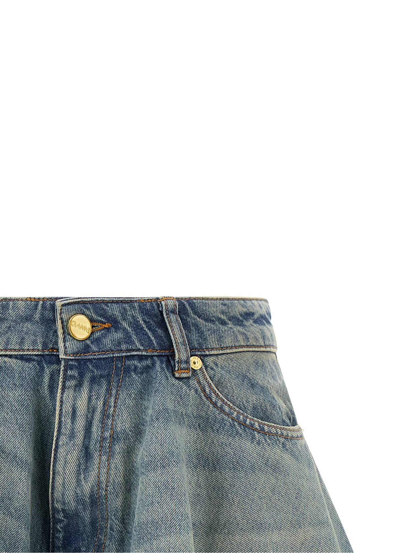 Ganni Ganni Tint Rigid Denim Skirt