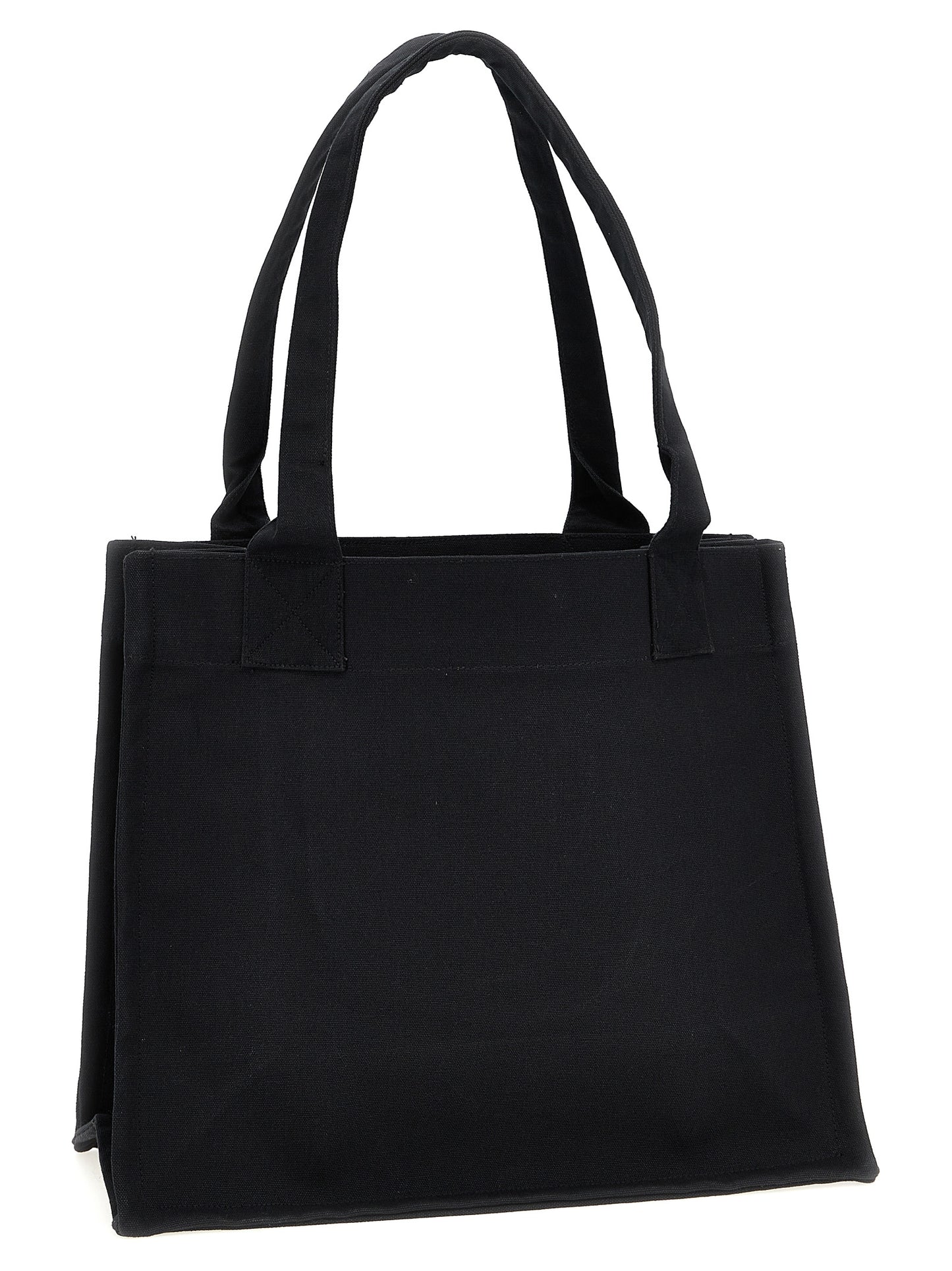 Ganni Ganni Large Easy Shopper Contrasted Logo Shopping Bag