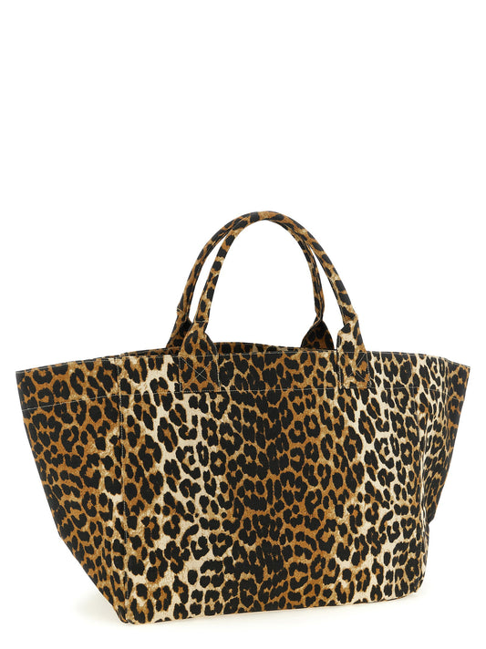 Ganni Leopard Xxl Shopping Bag