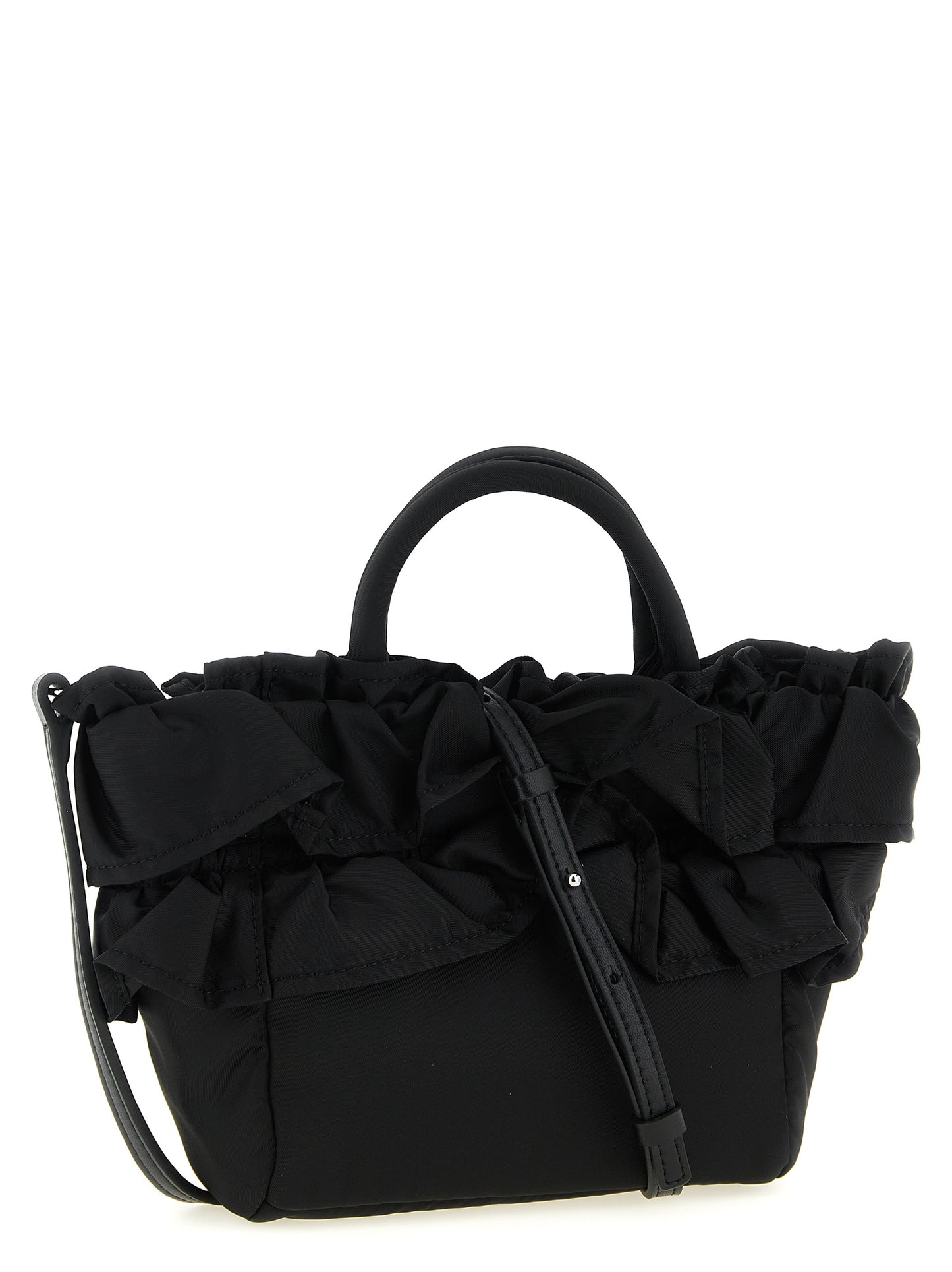Ganni Ganni Mini Shopper Ruffle Handbag