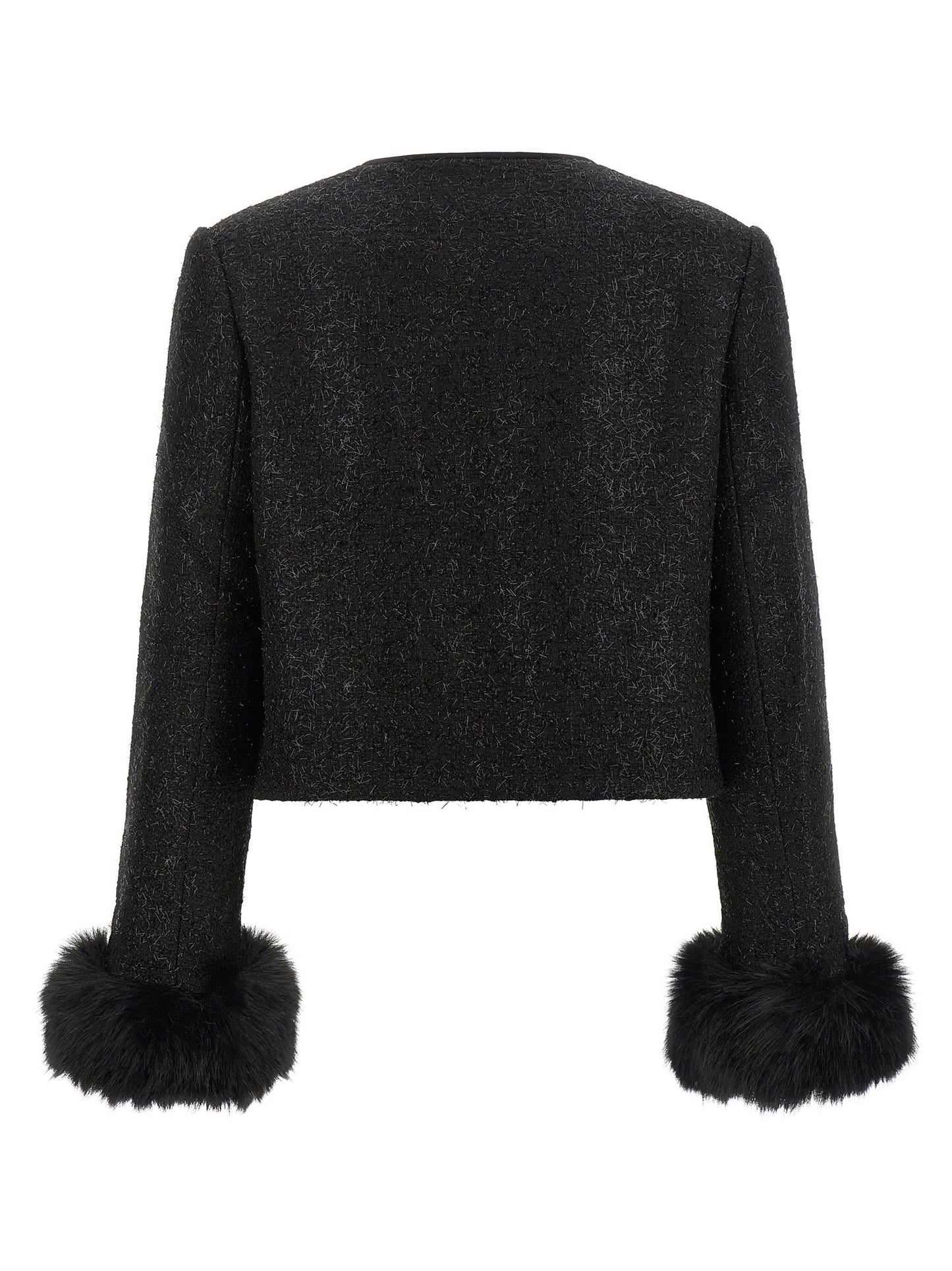Self-Portrait Bouclé Fur Jacket