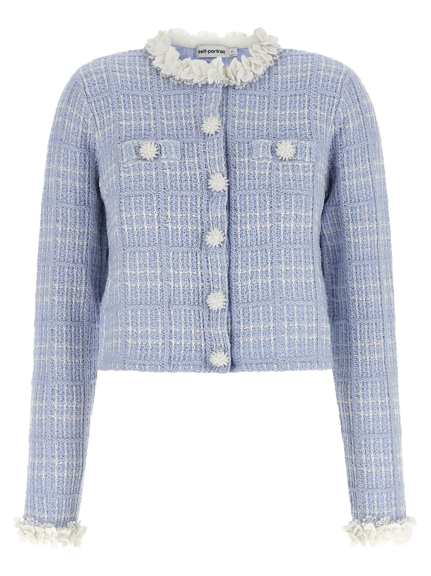Self-Portrait Check Knit Jacket