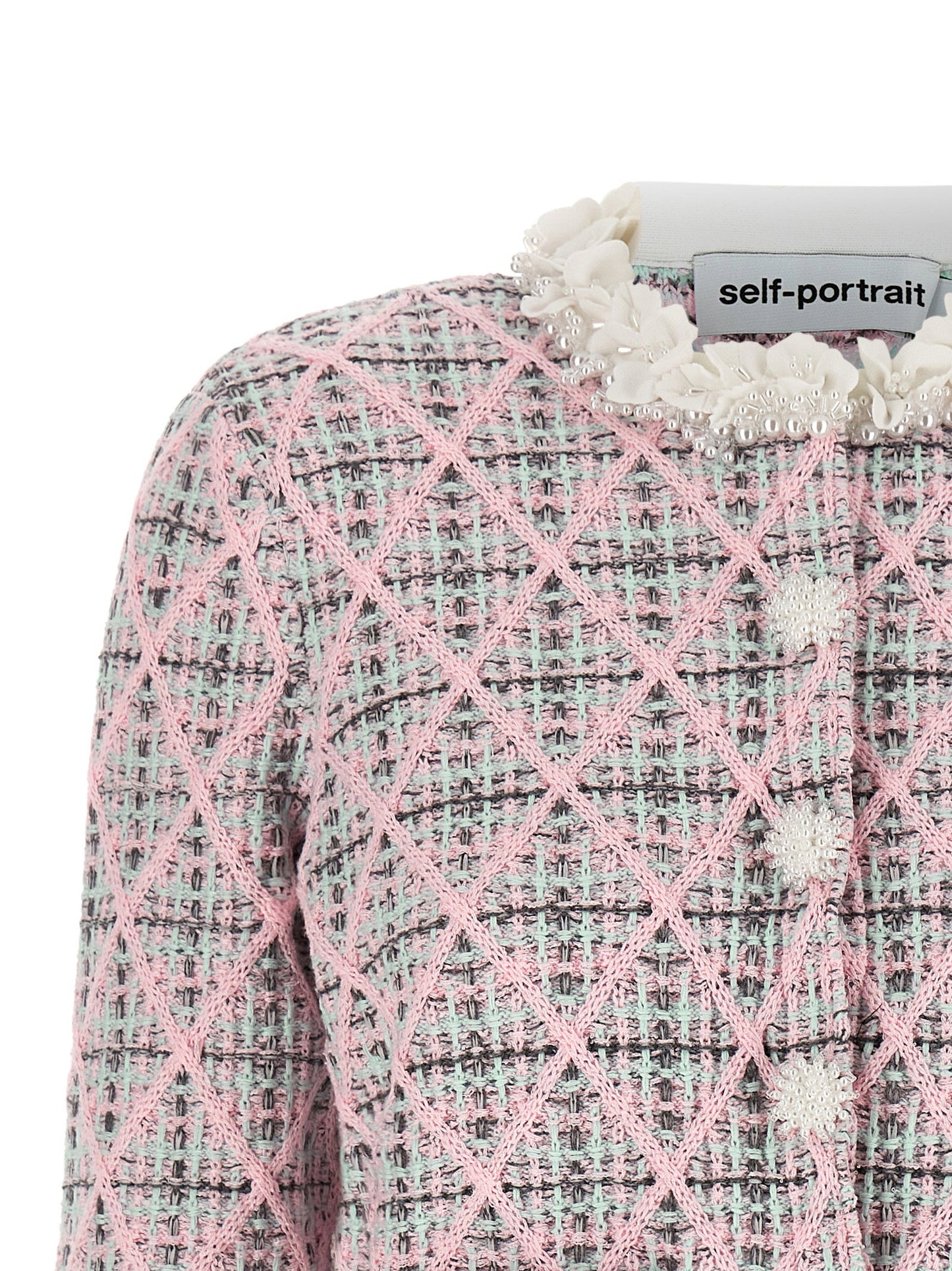 Self-Portrait Floral Collar Cardigan