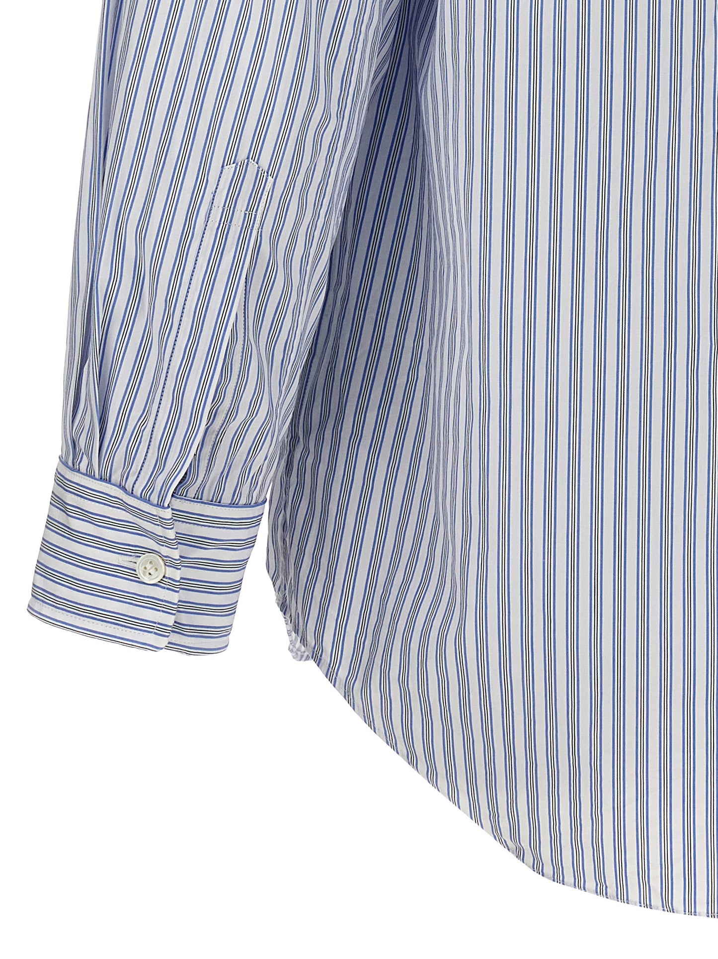 Comme Des Garçons Play Comme Des Garçons Play Logo Patch Striped Shirt