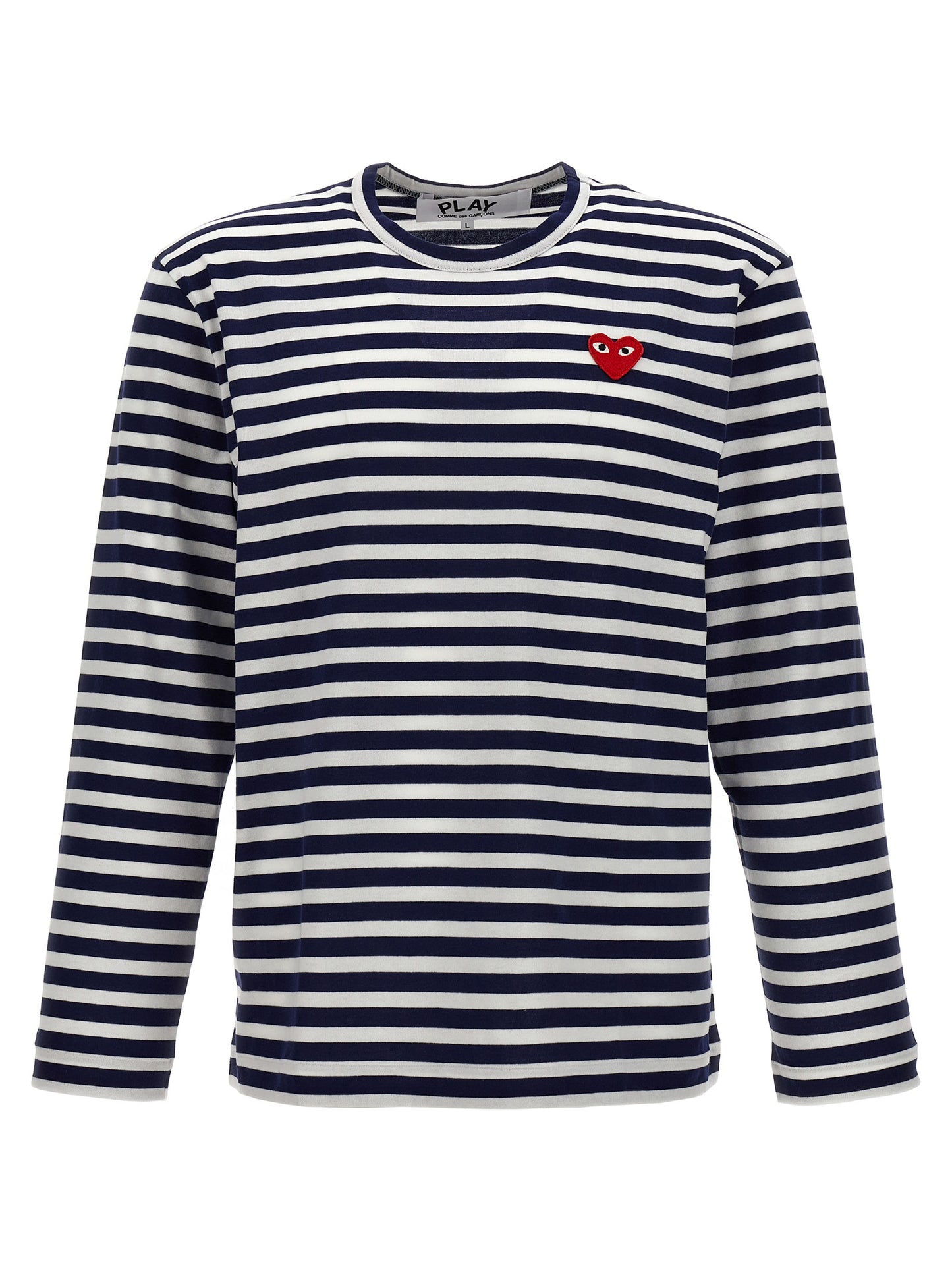 Comme Des Garçons Play Comme Des Garçons Play Logo Patch Stripes T-shirt