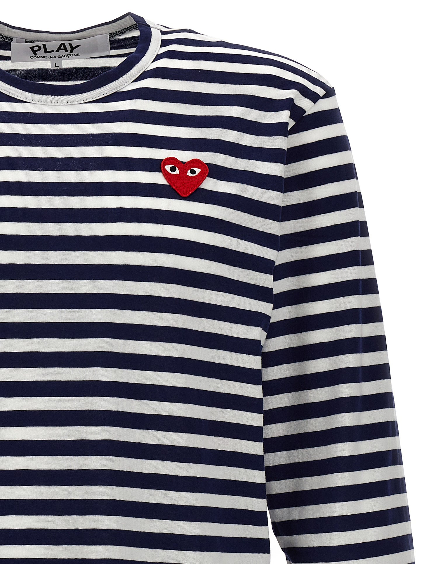 Comme Des Garçons Play Comme Des Garçons Play Logo Patch Stripes T-shirt