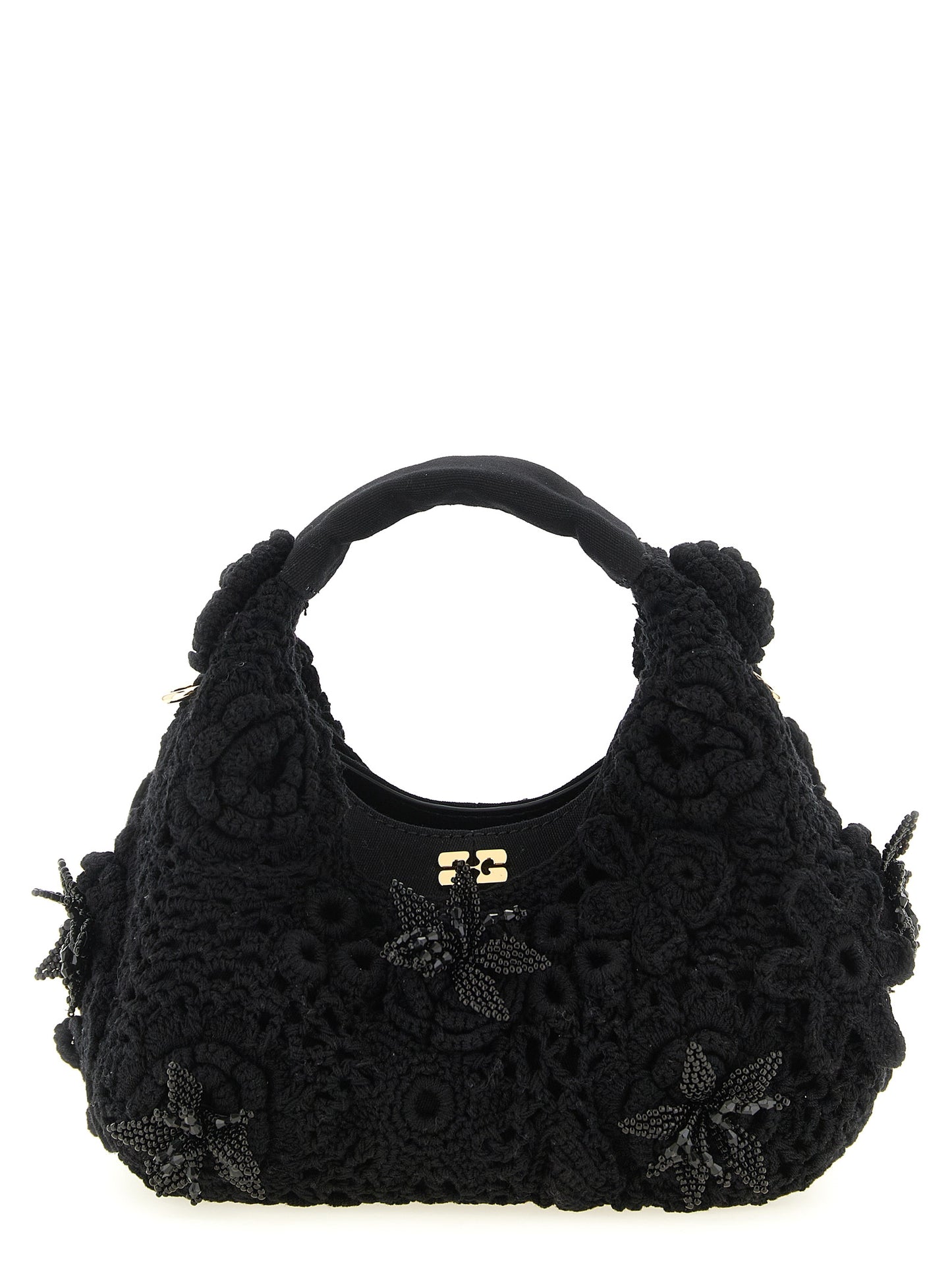 Ganni Ganni Mini Hobo Crochet Handbag