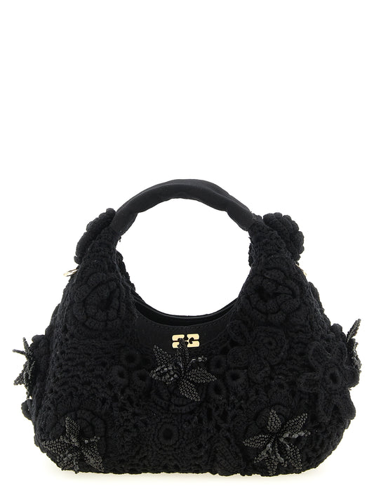 Ganni Ganni Mini Hobo Crochet Handbag