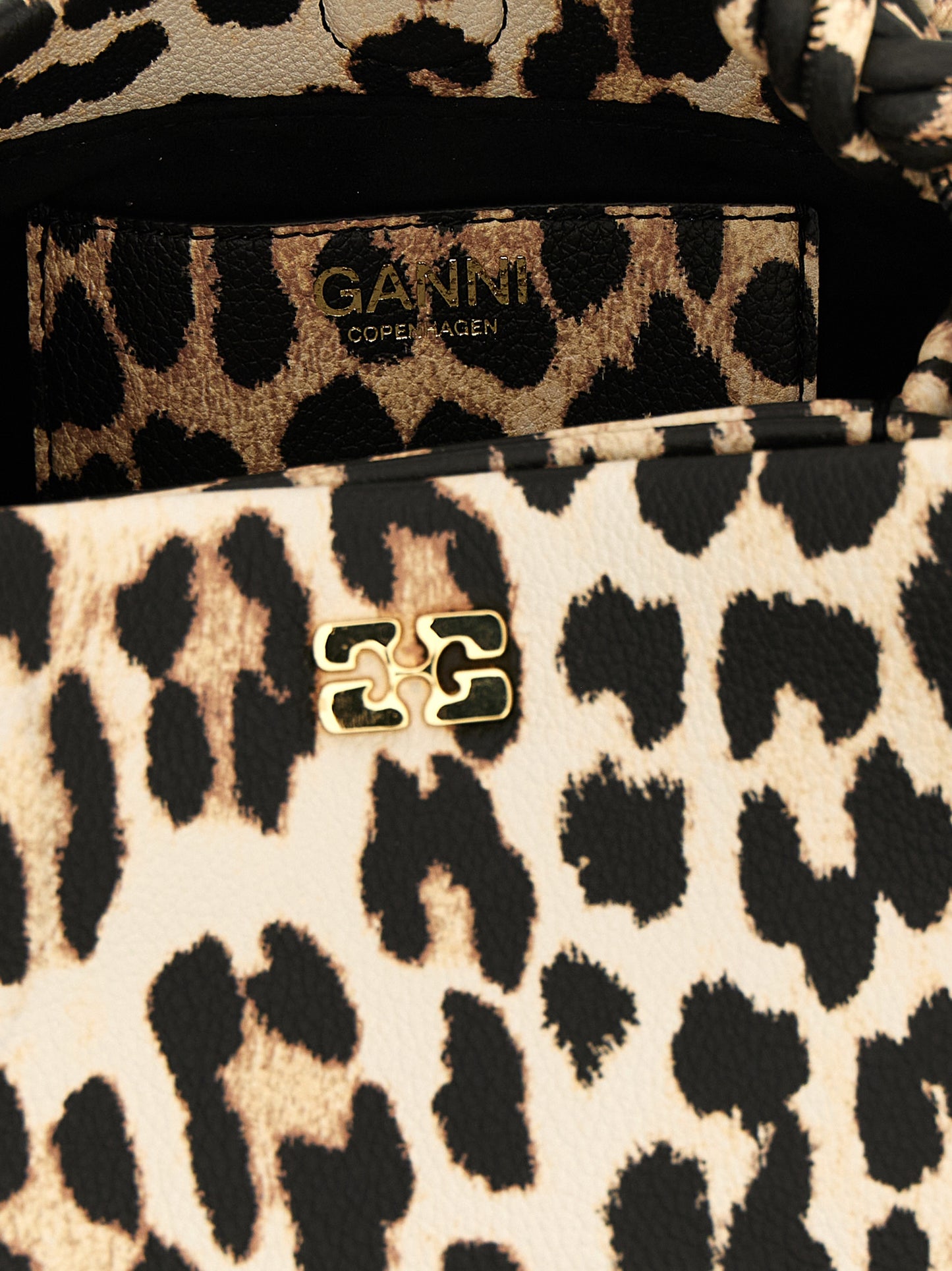 Ganni Ganni Small Bou Bag Leopard Handbag