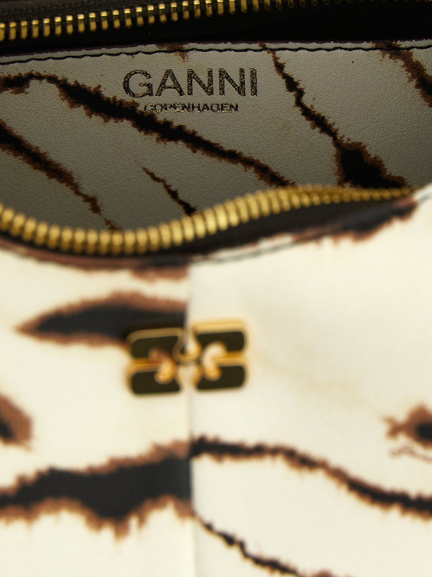 Ganni Ganni Mini Hobo Zebra Handbag