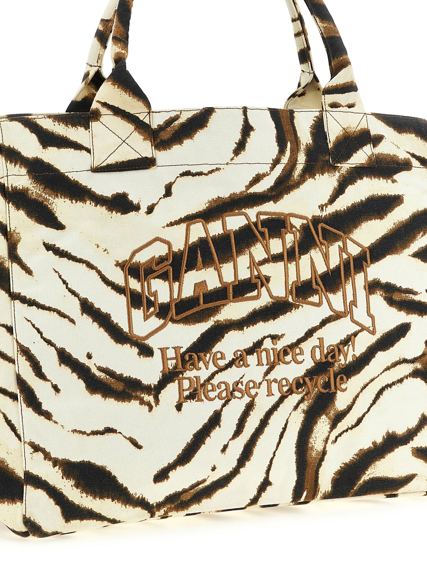 Ganni Ganni Xxl Zebra Shopping Bag