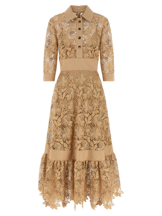 Elie Saab Floral Macramé Dress