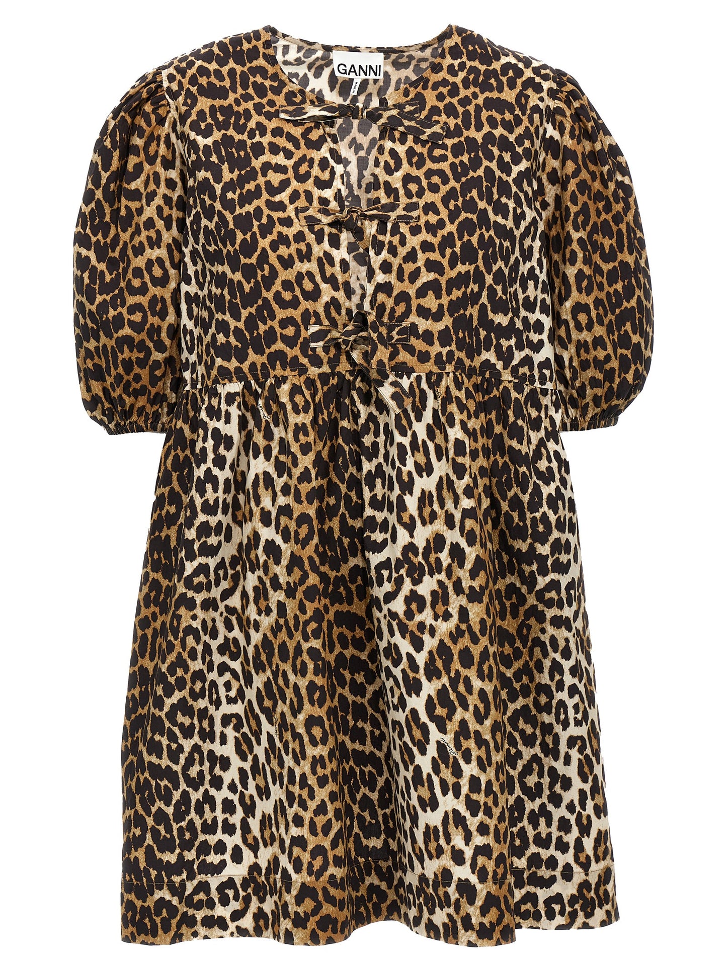 Ganni Ganni Leopard Poplin Dress