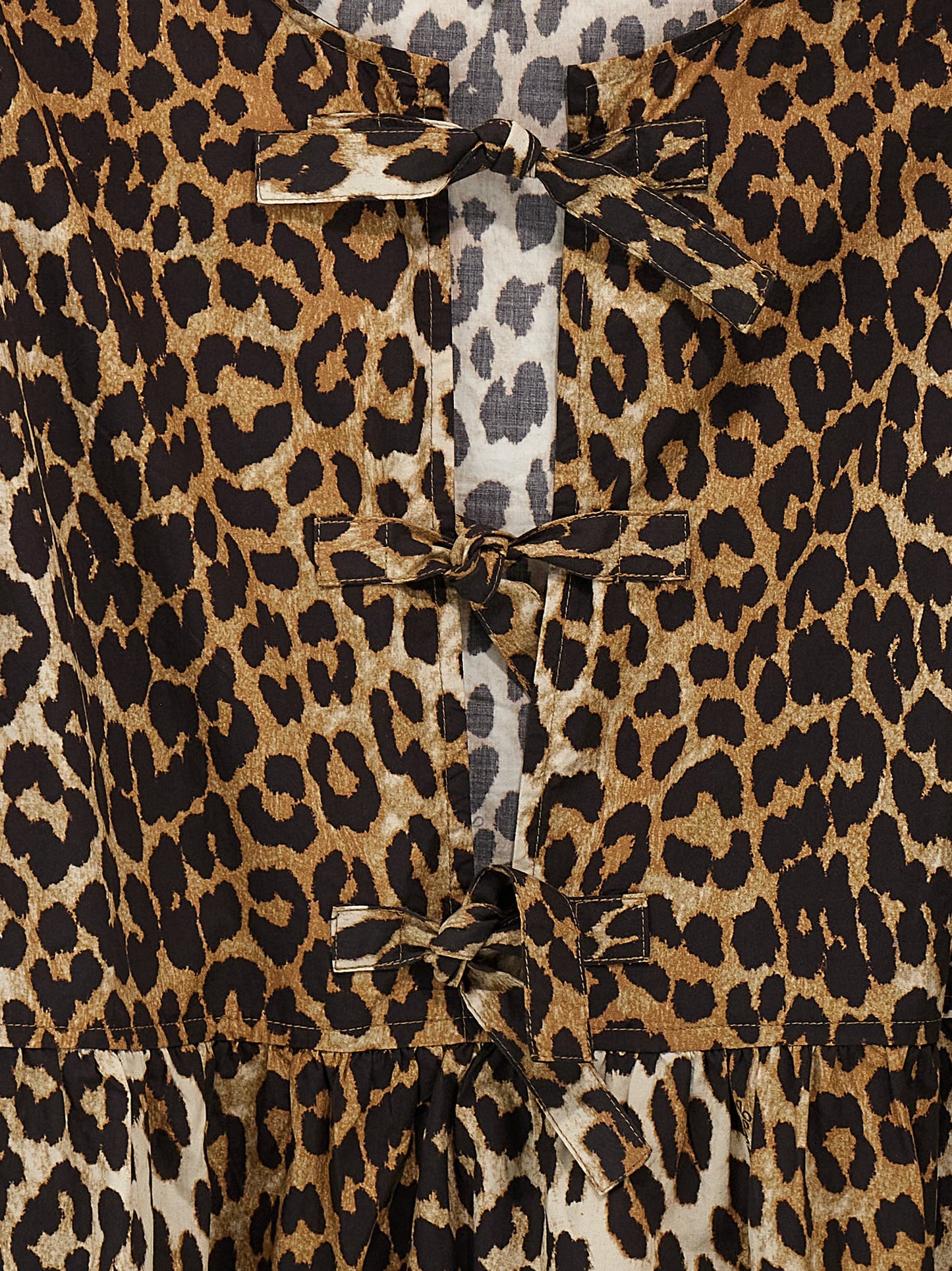 Ganni Ganni Leopard Poplin Dress