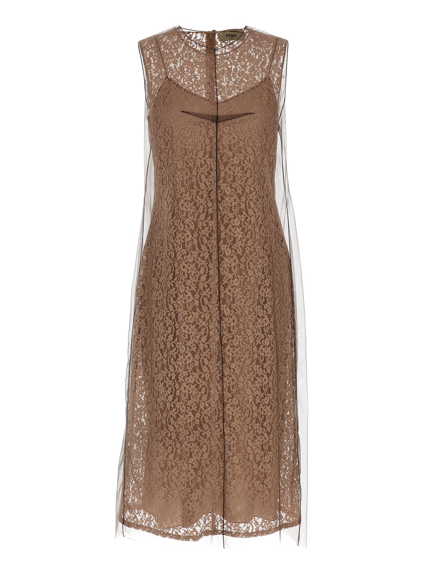 فستان دانتيل بنقشة الزهور من فندي