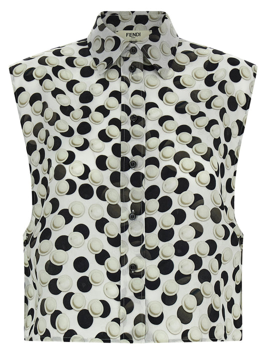 Fendi Polka Dot Crop Top